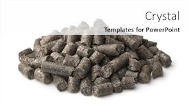  Presentation with press - Presentation design with pile-of-sunflower-press-cake background and a white colored foreground