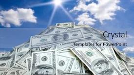  Presentation with money talks - Slides with pile of the money dollar background and a light blue colored foreground