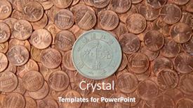  Presentation with china - Amazing PPT layouts having pile-of-the-us-coins backdrop and a red colored foreground