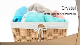  Presentation with medical pill medicine white blue - Slides enhanced with pile of towels in flasket background and a white colored foreground