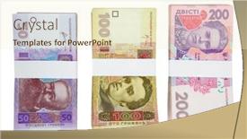  Presentation with pile - Cool new slide deck with pile-of-ukrainian-money-isolated backdrop and a cream colored foreground