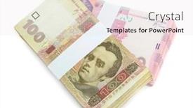  Presentation with pile - Amazing presentation design having pile-of-ukrainian-money-isolated backdrop and a white colored foreground