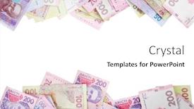  Presentation with pile - Beautiful slide set featuring pile-of-ukrainian-money-isolated backdrop and a white colored foreground