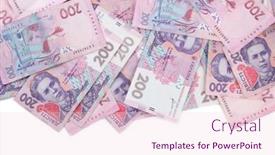  Presentation with pile - Beautiful PPT theme featuring pile-of-ukrainian-money-isolated backdrop and a lemonade colored foreground