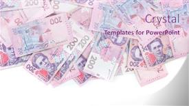  Presentation with pile - PPT layouts with pile-of-ukrainian-money-isolated background and a lemonade colored foreground