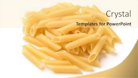  Presentation with penne pasta - Cool new slide deck with pile-of-uncooked-penne-pasta backdrop and a blonde colored foreground