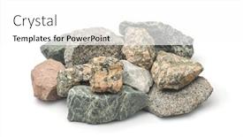  Presentation with stones - Presentation having pile-of-various-stones-isolated background and a white colored foreground