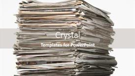  Presentation with waste - Cool new presentation theme with pile of waste paper backdrop and a gray colored foreground