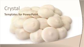  Presentation with white chocolate - Slide deck having pile-of-white-chocolate-buttons background and a cream colored foreground