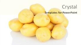 Presentation with pile - PPT theme enhanced with pile-of-white-potatoes background and a blonde colored foreground