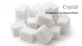  Presentation with sugar cubes - Slide set consisting of pile-of-white-refined-sugar background and a white colored foreground