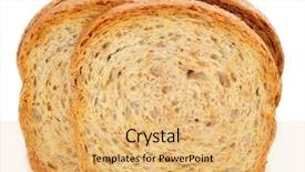 Presentation with wheat - Amazing PPT theme having pile of whole wheat rusks backdrop and a yellow colored foreground