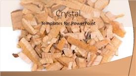  Presentation with wood chips - Presentation theme enhanced with pile-of-wood-chips-isolated background and a coral colored foreground
