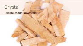  Presentation with wood chips - Slide set consisting of pile-of-wood-chips-isolated background and a lemonade colored foreground