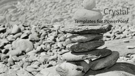  Presentation with zen - Theme having pile of zen stones on a pebbles background background and a light gray colored foreground