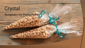  Presentation with groundnut roasted peanuts peanut oil - Amazing slide set having pile salted and marinated peanuts backdrop and a coral colored foreground