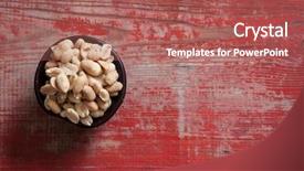  Presentation with peanut - Presentation design consisting of pile salted and marinated peanuts background and a coral colored foreground