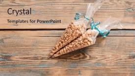  Presentation with peanut - Cool new theme with pile salted and marinated peanuts backdrop and a coral colored foreground