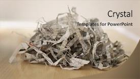  Presentation with newspaper - Amazing slide deck having pile of shredded newspaper close backdrop and a  colored foreground