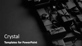  Presentation with christmas black - Slide set enhanced with pile-various-size-black-boxed background and a dark gray colored foreground
