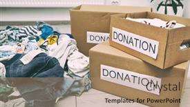  Presentation with ready - PPT layouts featuring pile-with-different-kids-clothes background and a coral colored foreground