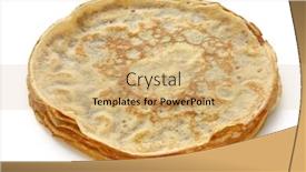  Presentation with background - Presentation theme having piled-crepes-on-white-background background and a coral colored foreground