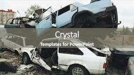  Presentation with manufacturing cars - Colorful theme enhanced with piled crushed cars on salvage backdrop and a gray colored foreground