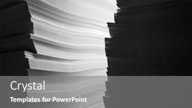  Presentation with piles - Slide set enhanced with piles-of-blank-paper background and a  colored foreground