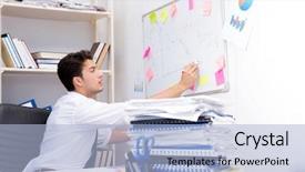  Presentation with piles - Theme having piles of books and papers background and a light blue colored foreground