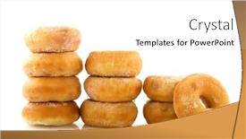  Presentation with piles - Beautiful theme featuring piles-of-donuts-with-sugar backdrop and a white colored foreground