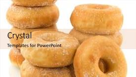  Presentation with piles - Cool new theme with piles of donuts with sugar backdrop and a yellow colored foreground