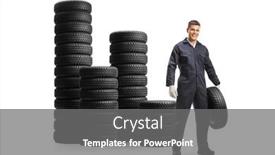  Presentation with piles - Theme with piles-of-tires background and a gray colored foreground