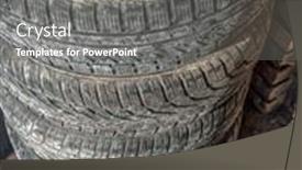  Presentation with tires - Theme featuring piles-of-used-and-worn background and a gray colored foreground
