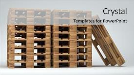  Presentation with wood gray - Colorful slide set enhanced with piles of wooden warehouse pallets backdrop and a light gray colored foreground