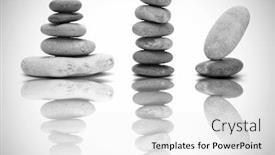  Presentation with zen stones - Presentation theme having piles-of-zen-stones background and a white colored foreground