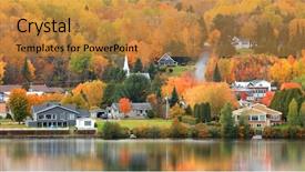  Presentation with piles - Presentation having piles town landscape in quebec background and a gold colored foreground