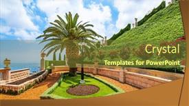  Presentation with pilgrimage - Presentation with pilgrimage-center-and-popular-tourist background and a tawny brown colored foreground