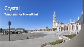  Presentation with pilgrimage - Cool new PPT theme with pilgrimage location in the world backdrop and a teal colored foreground