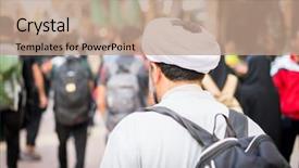  Presentation with holy shrine - Colorful theme enhanced with pilgrims in karbala walking towards backdrop and a coral colored foreground