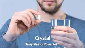  Presentation with water color - PPT theme having pill and glass of water background and a  colored foreground