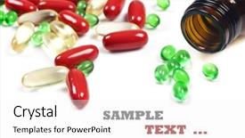  Presentation with pill bottle - Audience pleasing PPT layouts consisting of pill bottle with red backdrop and a white colored foreground