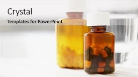  Presentation with pill bottle - Amazing presentation theme having pill bottles backdrop and a white colored foreground