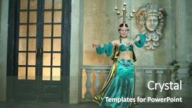  Presentation with beautiful green - Audience pleasing slides consisting of pillar candle - beautiful woman in a green backdrop and a dark gray colored foreground