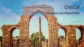  Presentation with curiosity - Beautiful slides featuring pillar in qutub complex - metallurgical backdrop and a light blue colored foreground