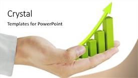  Presentation with business growth - Audience pleasing slide set consisting of pillars growth - graph in hand business backdrop and a white colored foreground