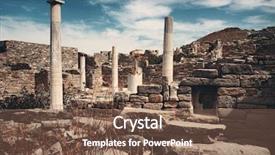  Presentation with greek pillars - PPT theme featuring pillars in historical ruins background and a tawny brown colored foreground