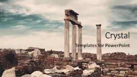  Presentation with greek pillars - Amazing slide set having pillars in historical ruins backdrop and a soft green colored foreground