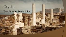  Presentation with island - Cool new PPT layouts with pillars-in-historical-ruins backdrop and a light gray colored foreground