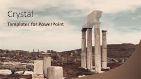  Presentation with island - PPT layouts featuring pillars-in-historical-ruins background and a lemonade colored foreground