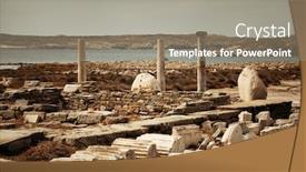 Presentation with island - Slides with pillars-in-historical-ruins background and a gray colored foreground